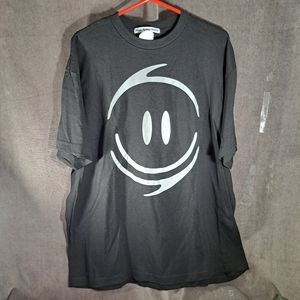 Bacon Lettuce Tomato Reflective Smiley Face Black Graphic Tee NWOT 3X
